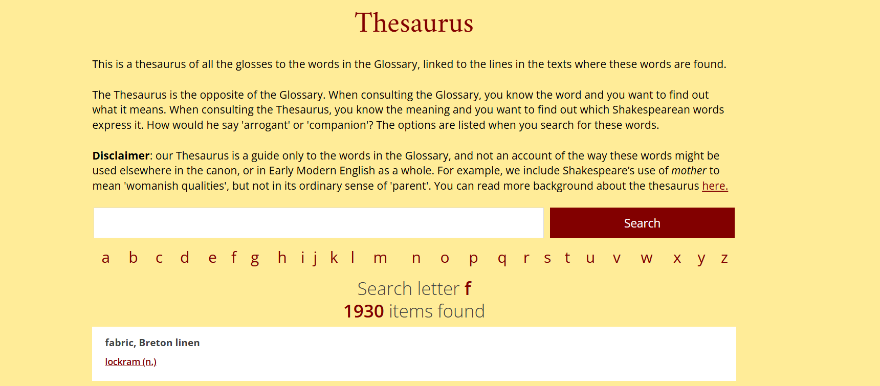 Вкладка Language companion, тезаурус