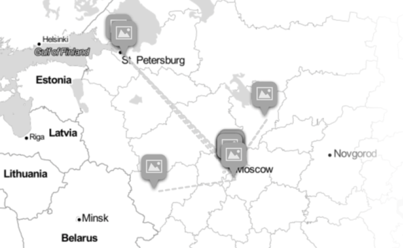 Маршрут путешествия Наташи Ростовой (Екатерина Челпанова)