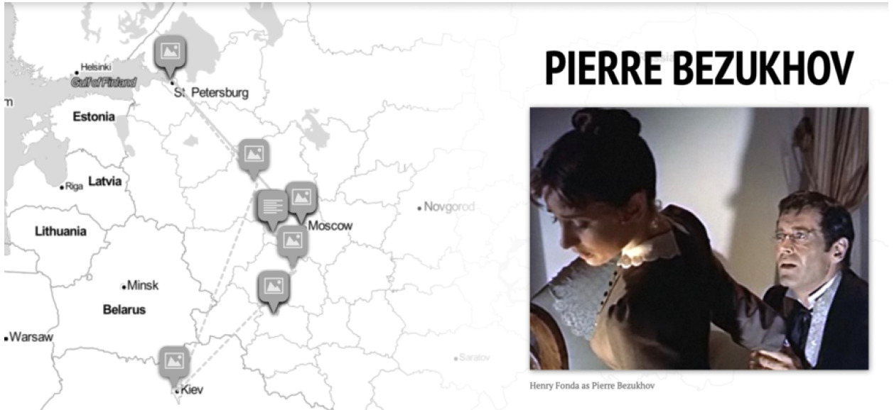 Маршрут путешествия Пьера Безухова