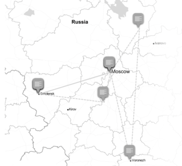 Маршрут путешествия Марьи Болконской (Кайла Грамблс)