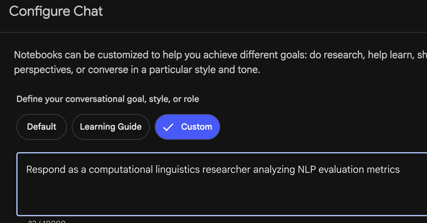 Окно настроек чата