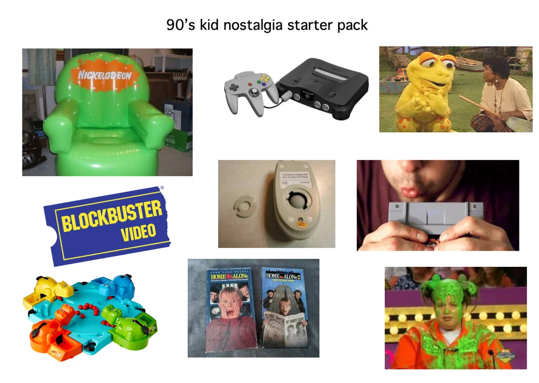 Набор ностальгических картинок об эпохе зарубежного телевидения 90-х годов