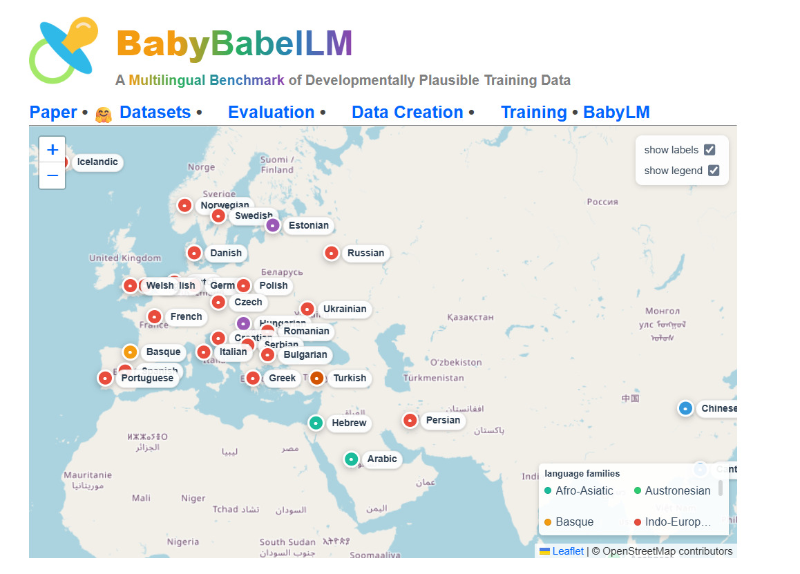 Скриншот карты датасета BabyBabelLM