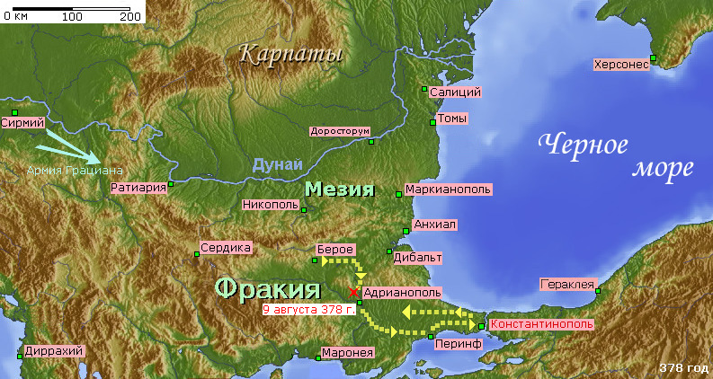 Готская война, лето 378 года
